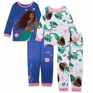 Disney Ariel Character Kids' 4-piece Cotton Pajama Set Size 6 New with Tags!